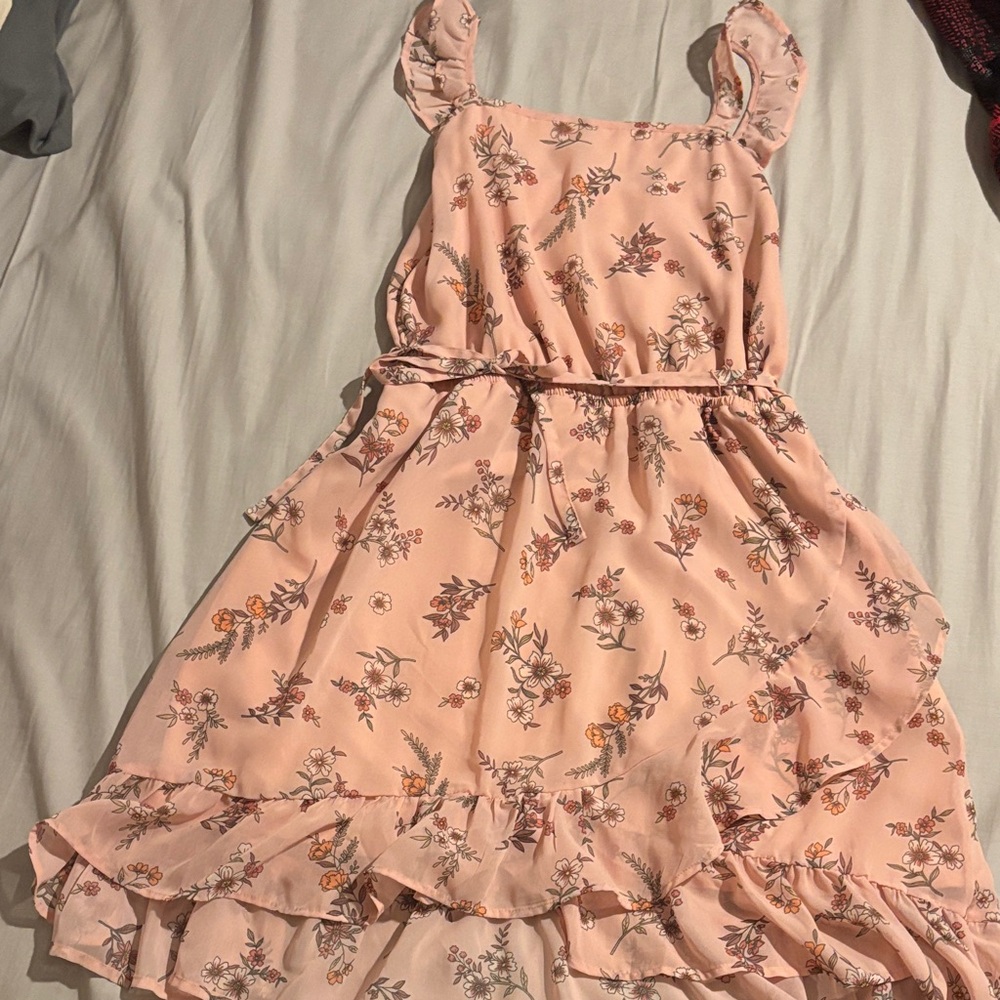 Place Floral Peach Kids Dress